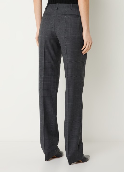 IRO Cayana high waist regular fit pantalon in wolblend - achterkant 3 donkergrijs