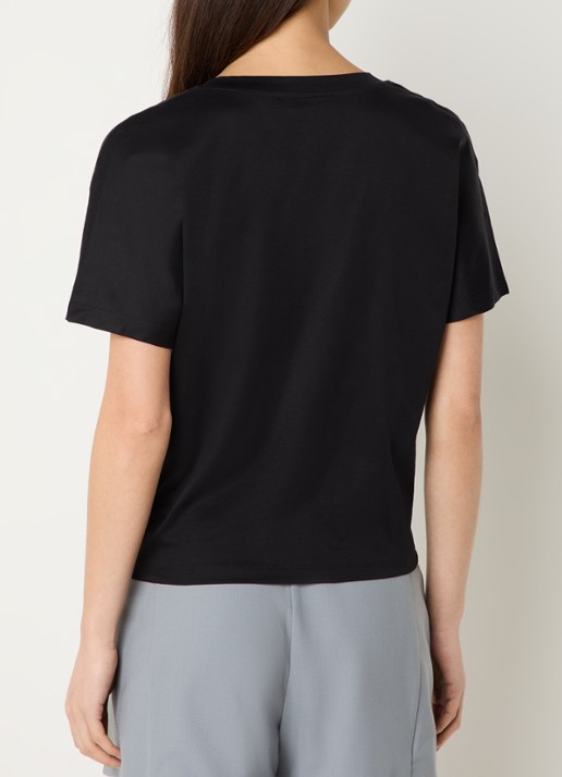 IRO Celiane T-shirt met V-hals - achterkant zwart
