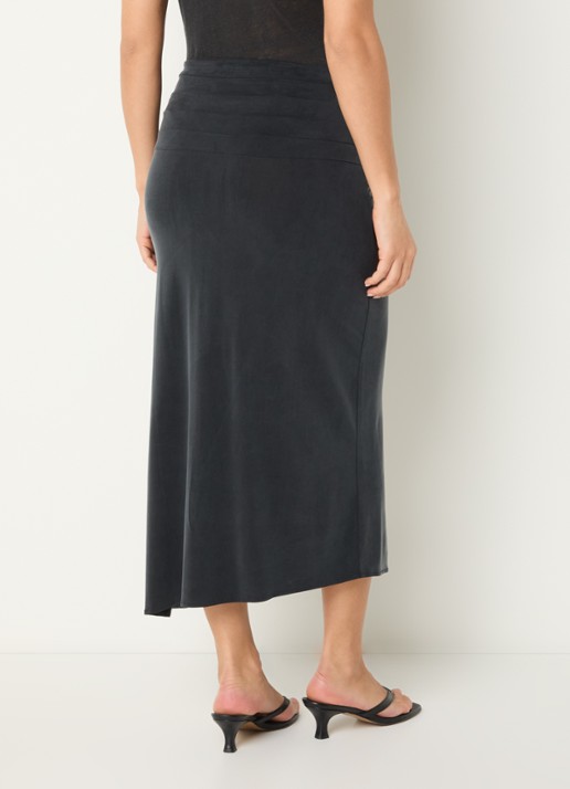 IRO Emeraude midi rok met split - achterkant 2 donkergrijs