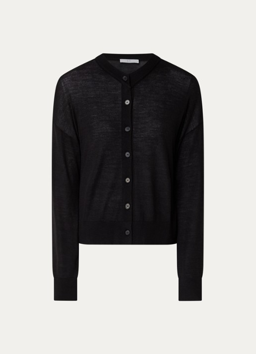 IRO Fijngebreid vest in kasjmierblend - voorkant 3 zwart
