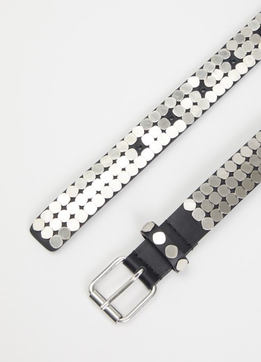 IRO Glam riem van kalfsleer met studs - detail zwart