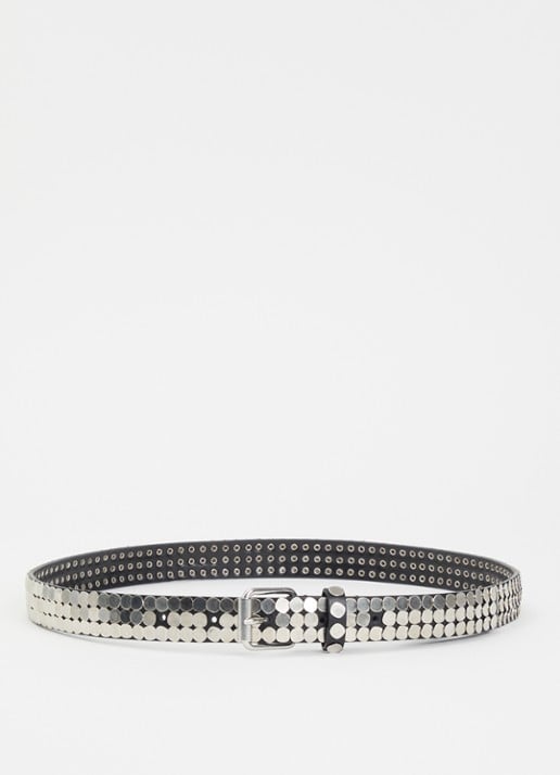 IRO Glam riem van kalfsleer met studs - voorkant 2 zwart