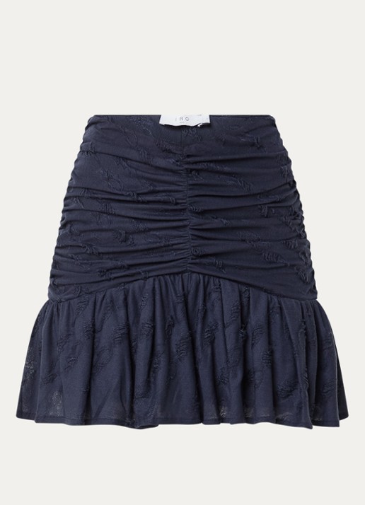 IRO Hasley mini rok met plooien - voorkant donkerblauw