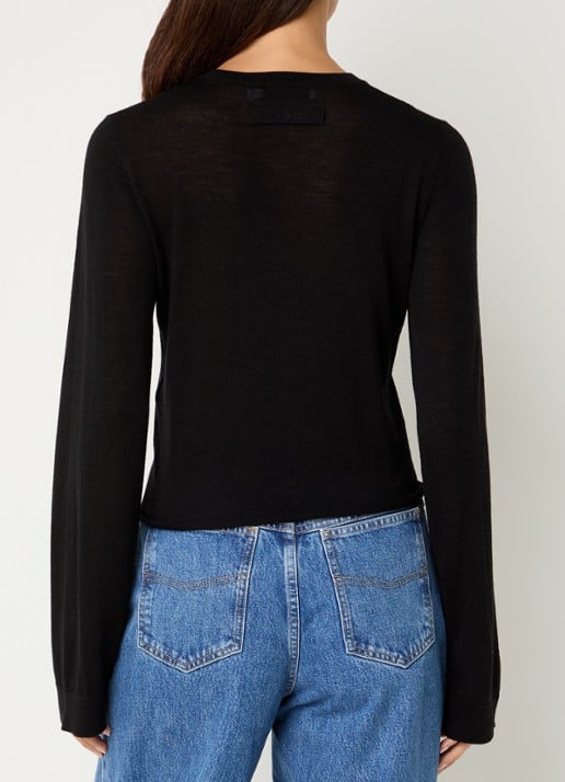 IRO Infini pullover in kasjmierblend met ronde hals - achterkant 3 zwart