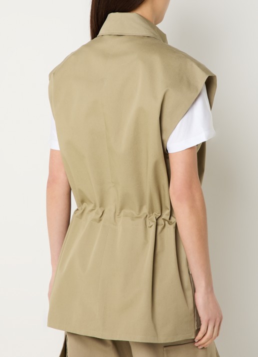 IRO Iziel bodywarmer met borstzakken - achterkant 4 khaki