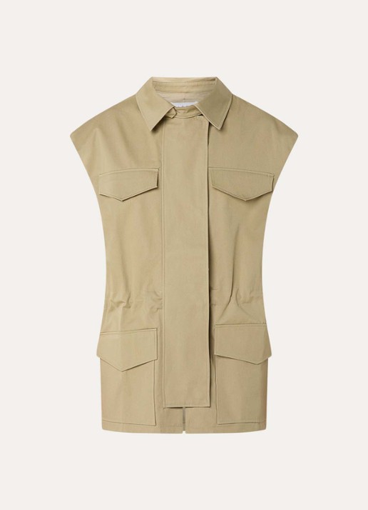 IRO Iziel bodywarmer met borstzakken - voorkant 2 khaki