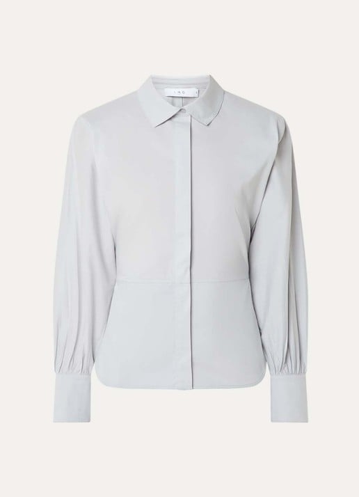 IRO Janine blouse met stretch - voorkant lichtgrijs