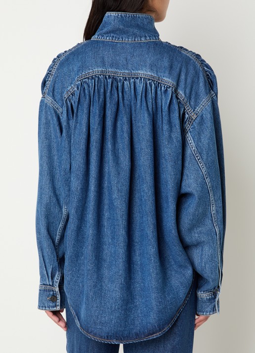 IRO Julie blouse van denim - achterkant 4 indigo