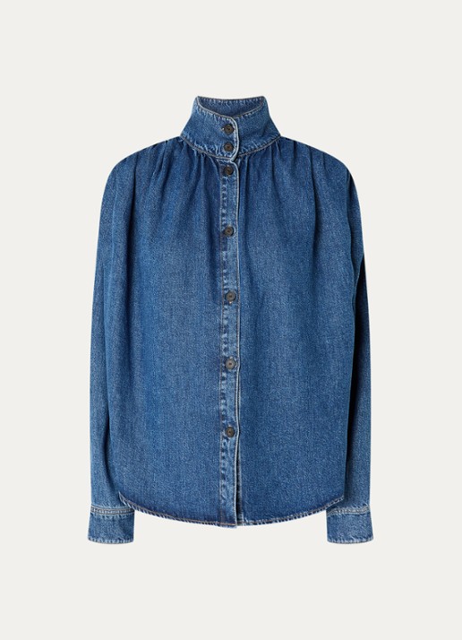 IRO Julie blouse van denim - voorkant indigo