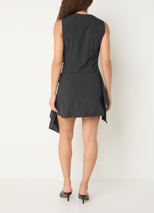 IRO Klea mini jurk met asymmetrische zoom - achterkant donkergrijs