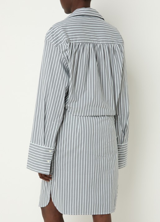 IRO Lazul midi blousejurk met streepprint - achterkant 3 grijs