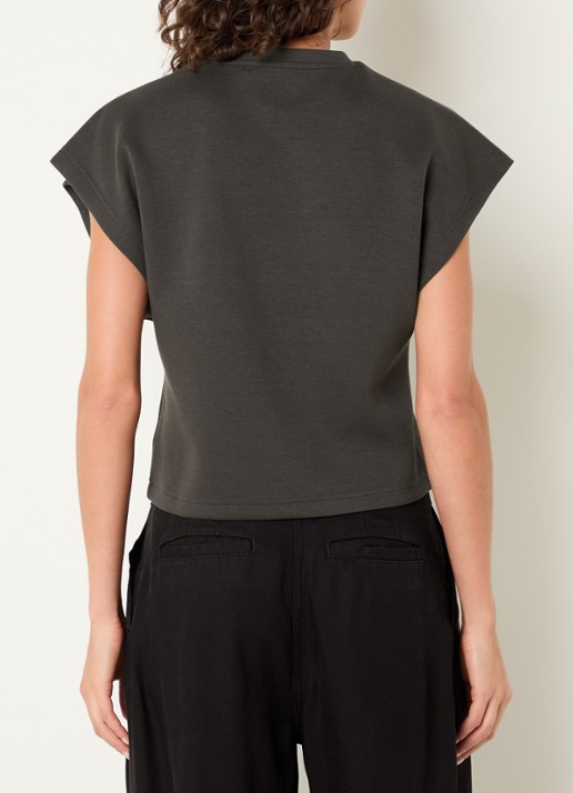 IRO Mahani T-shirt met plooidetail - achterkant 2 taupe