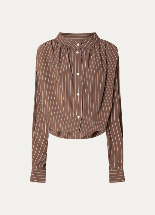 IRO Messia blouse in wolblend - voorkant donkerblauw