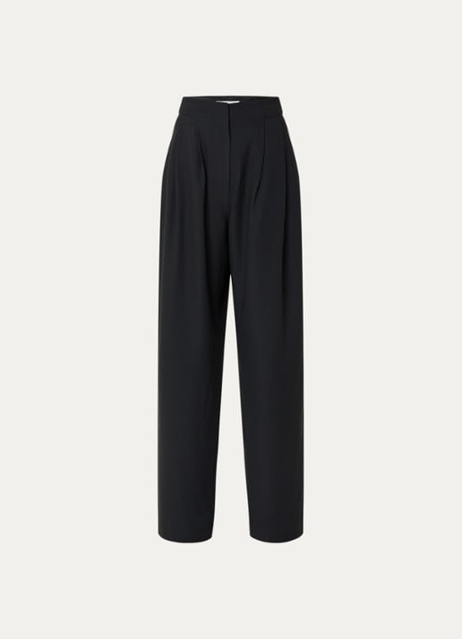 IRO Oakland high waist tapered fit pantalon met plooidetail - voorkant zwart