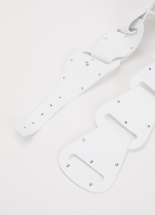 IRO Origami riem van leer - detail 2 wit