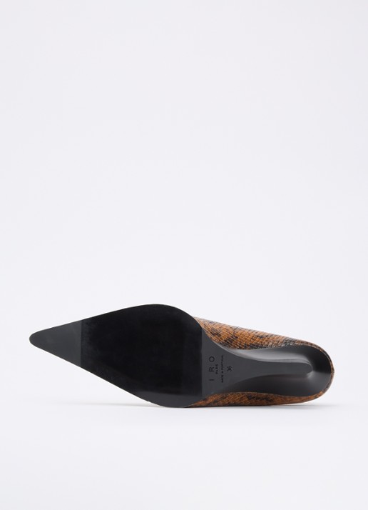 IRO Pump van leer met slangenprint  - detail 4 bruin
