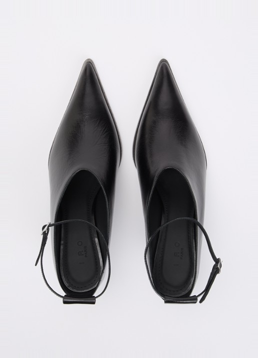 IRO Pump van leer - detail 4 zwart