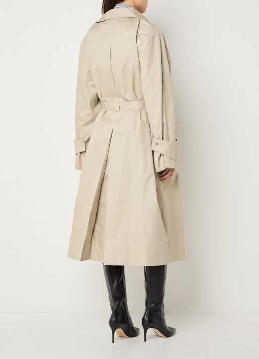 IRO Ranka trenchcoat met steekzakken en strikceintuur - achterkant beige
