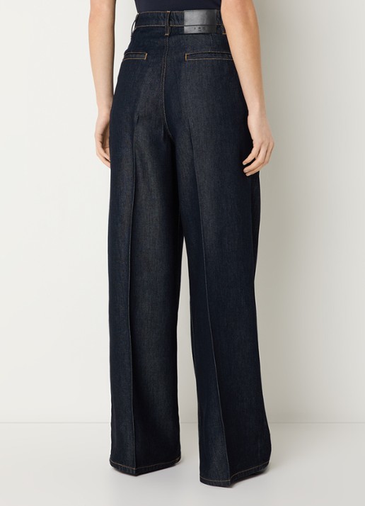 IRO Remy high waist wide leg jeans met donkere wassing - achterkant 4 indigo
