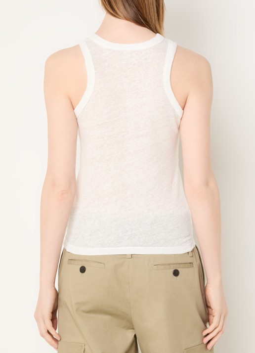 IRO Safrina tanktop van linnen - achterkant 3 gebroken wit