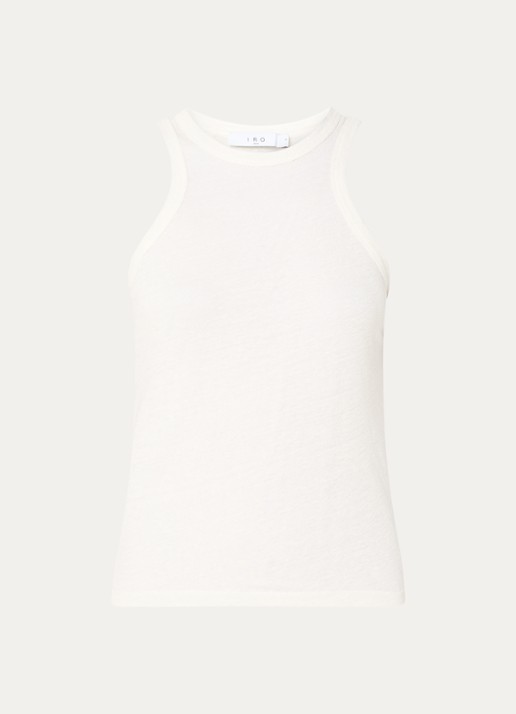 IRO Safrina tanktop van linnen - voorkant gebroken wit