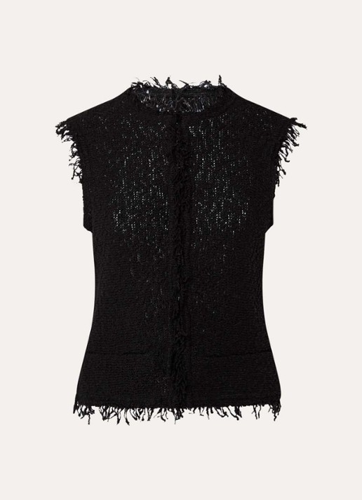 IRO Shanny grofgebreid gilet - voorkant 2 zwart