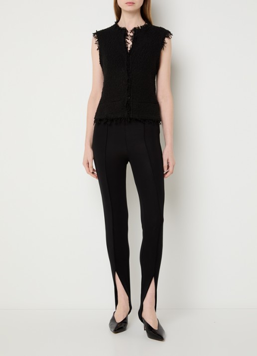 IRO Shanny grofgebreid gilet - voorkant 3 zwart