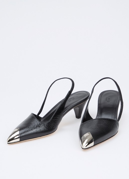 IRO Stargey slingback van lamsleer - detail 2 zwart