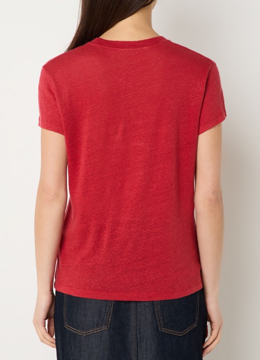 IRO Third T-shirt met ronde hals - achterkant 4 rood