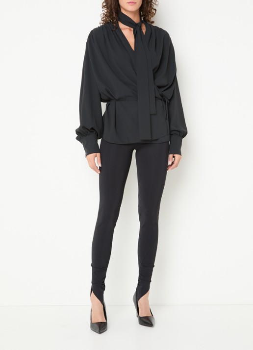 IRO Titanium skinny fit legging met ruches - voorkant 4 zwart