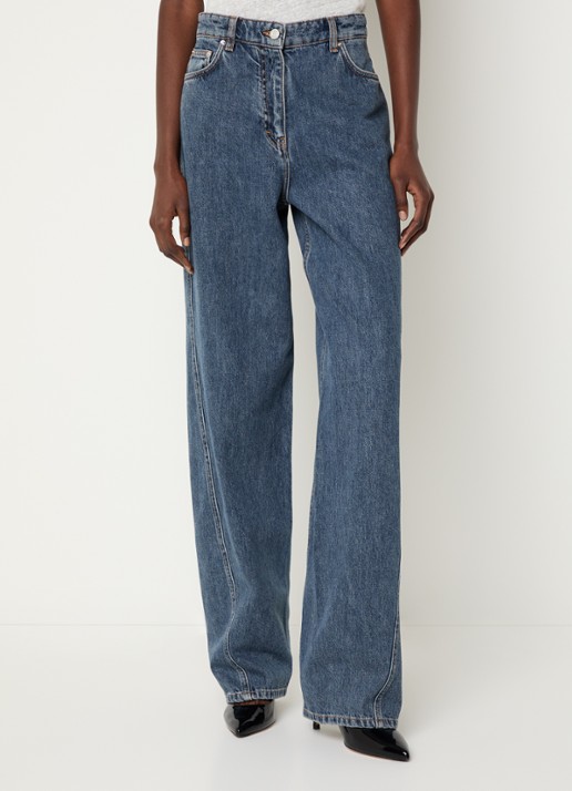 IRO Twist high waist wide fit jeans met medium wassing - detail 4 indigo