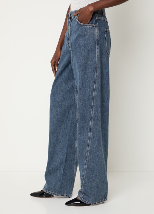 IRO Twist high waist wide fit jeans met medium wassing - detail 5 indigo