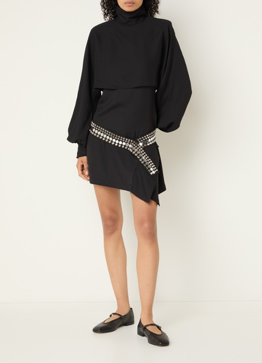 IRO Voggy mini jurk met studs - voorkant 2 zwart