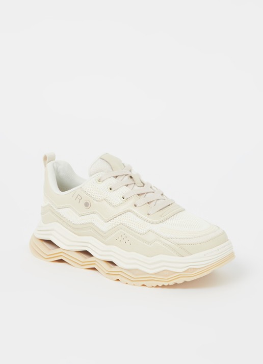 IRO Wave sneaker met leren details - voorkant donkerbeige