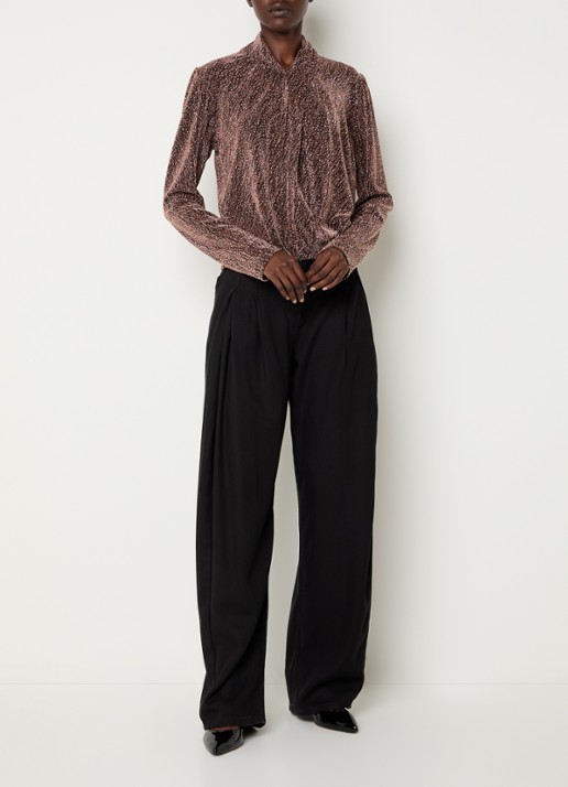 IRO Ysane top met strass - voorkant 4 bruin