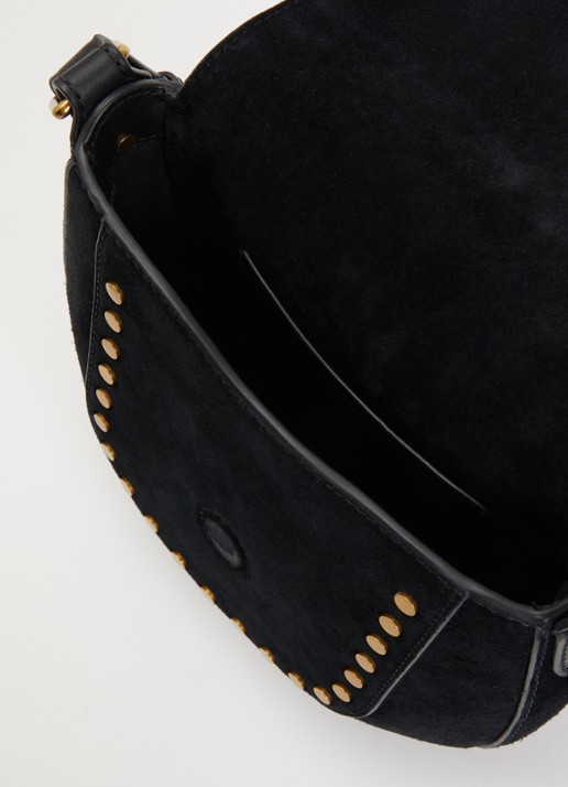 Isabel Marant Altay crossbodytas van kalfssuède - detail zwart