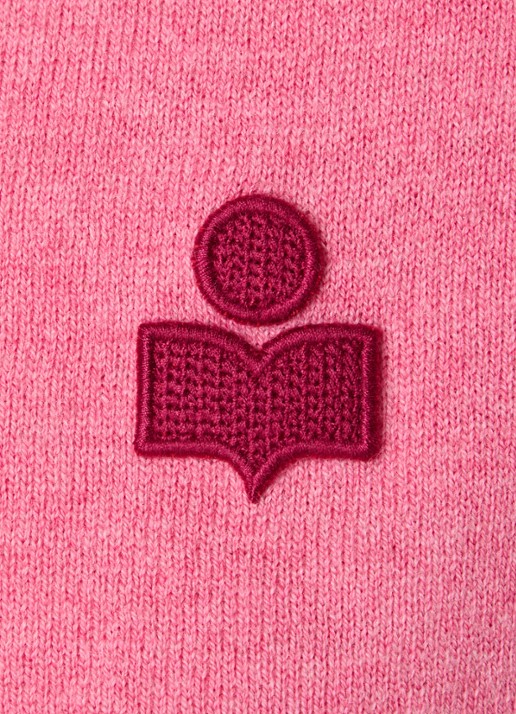 Isabel Marant Althea polo met logoborduring - detail 4 roze