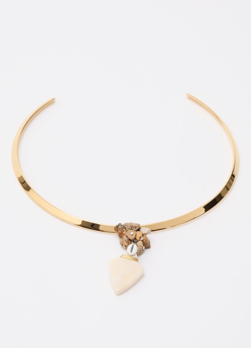 Isabel Marant Anna choker met hanger - detail gebroken wit