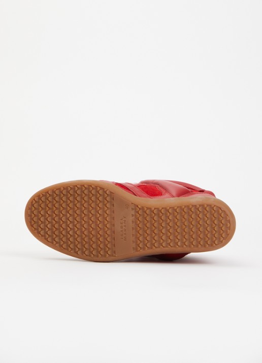 Isabel Marant Bekett Ring sneakerwedge van suède met details van leer - detail 2 rood