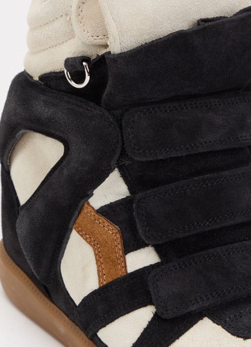 Isabel Marant Bekett Ring sneakerwedge van suède - detail 4 zwart