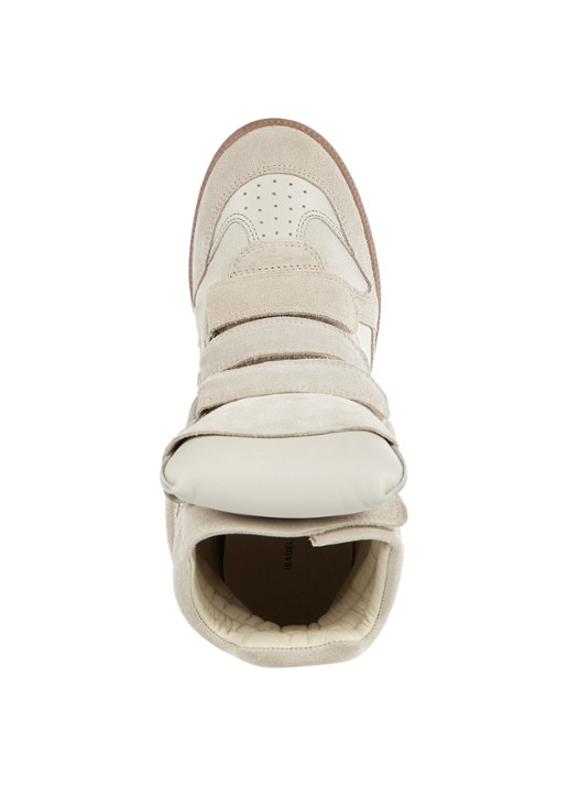 Isabel Marant Bekett sneakerwedge van suède - detail 3 ivoor