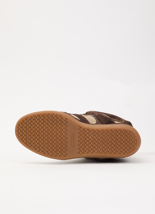 Isabel Marant Bekett sneakerwedge van suéde  - detail 4 chocoladebruin