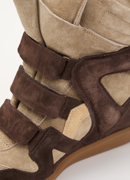 Isabel Marant Bekett sneakerwedge van suéde  - detail 5 chocoladebruin