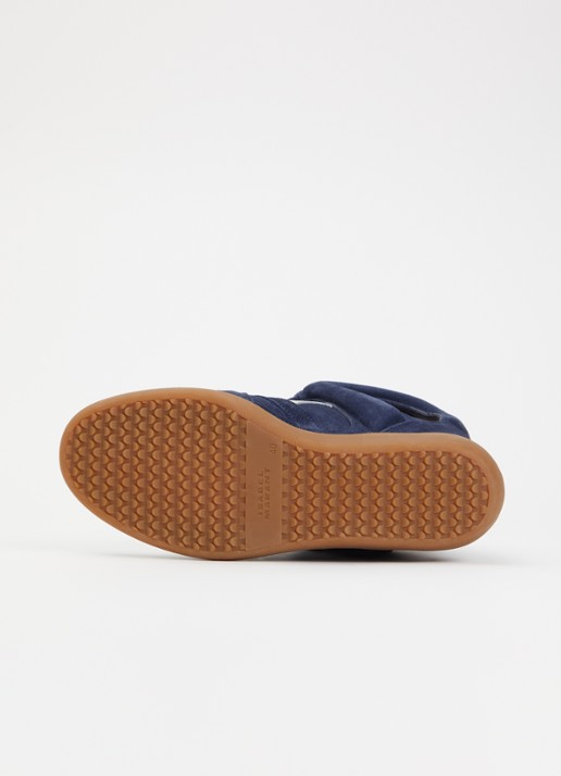 Isabel Marant Bekett sneakerwedge van suède - detail 4 donkerblauw