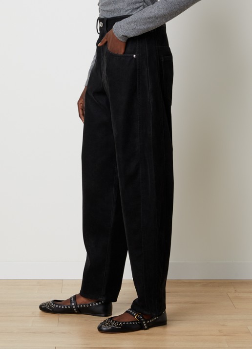 Isabel Marant Belky high waist straight leg jeans met steekzakken - detail 3 zwart