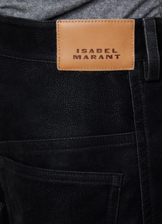 Isabel Marant Belky high waist straight leg jeans met steekzakken - detail 4 zwart