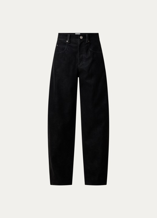 Isabel Marant Belky high waist straight leg jeans met steekzakken - voorkant 5 zwart
