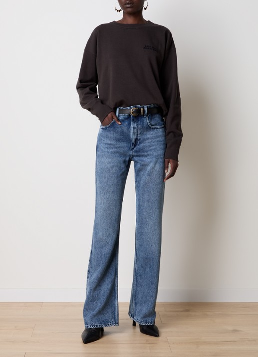 Isabel Marant Belvira high waist bootcut jeans  met medium wassing - voorkant 6 indigo