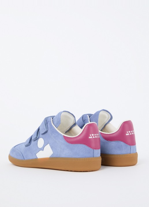 Isabel Marant Beth sneaker van kalfssuède  - achterkant staalblauw