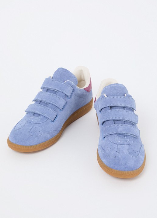 Isabel Marant Beth sneaker van kalfssuède  - detail 4 staalblauw